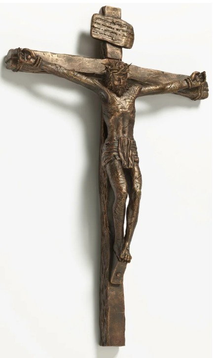 15&quot; Antique Bronze Realistic Crucifix