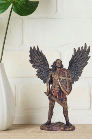 St. Michael w/o the devil, cold cast bronze, 13.5"