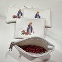 Our Lady of Grace Zipper Rosary Pouch - White