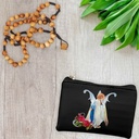 Our Lady of Grace Zipper Rosary Pouch - Black