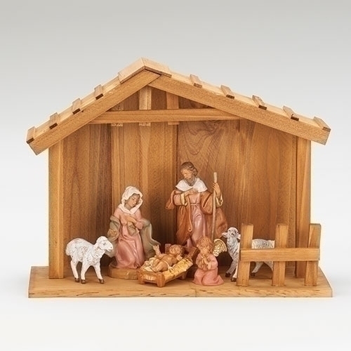 21&quot;H Usb Led Italian Stable - For 12&quot; Scale Nativity Figures - Christmas