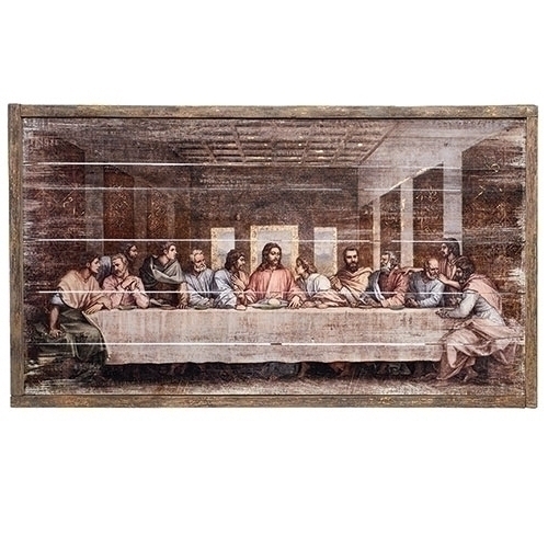 21&quot;H The Last Supper Framed - Panel W/Leafing