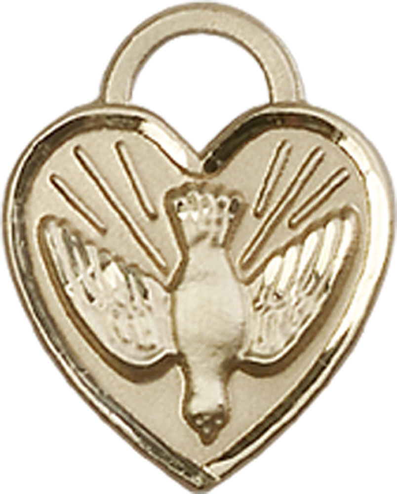 14kt Gold Confirmation Heart Medal