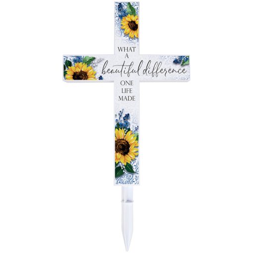 "Beautiful Difference" Solar Cross Stake