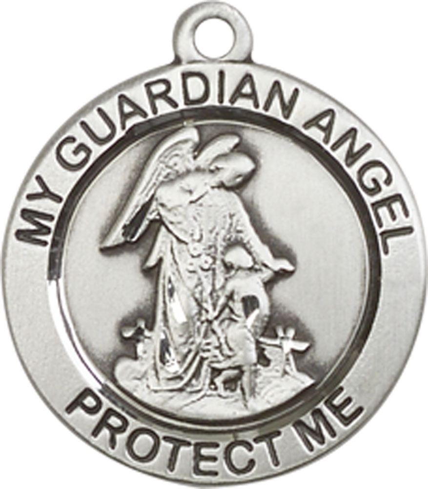 Sterling Silver Guardian Angel Medal