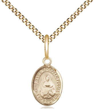 14kt Gold Filled Saint Marie Magdalen Postel Pendant on a 18 inch Gold Plate Light Curb chain