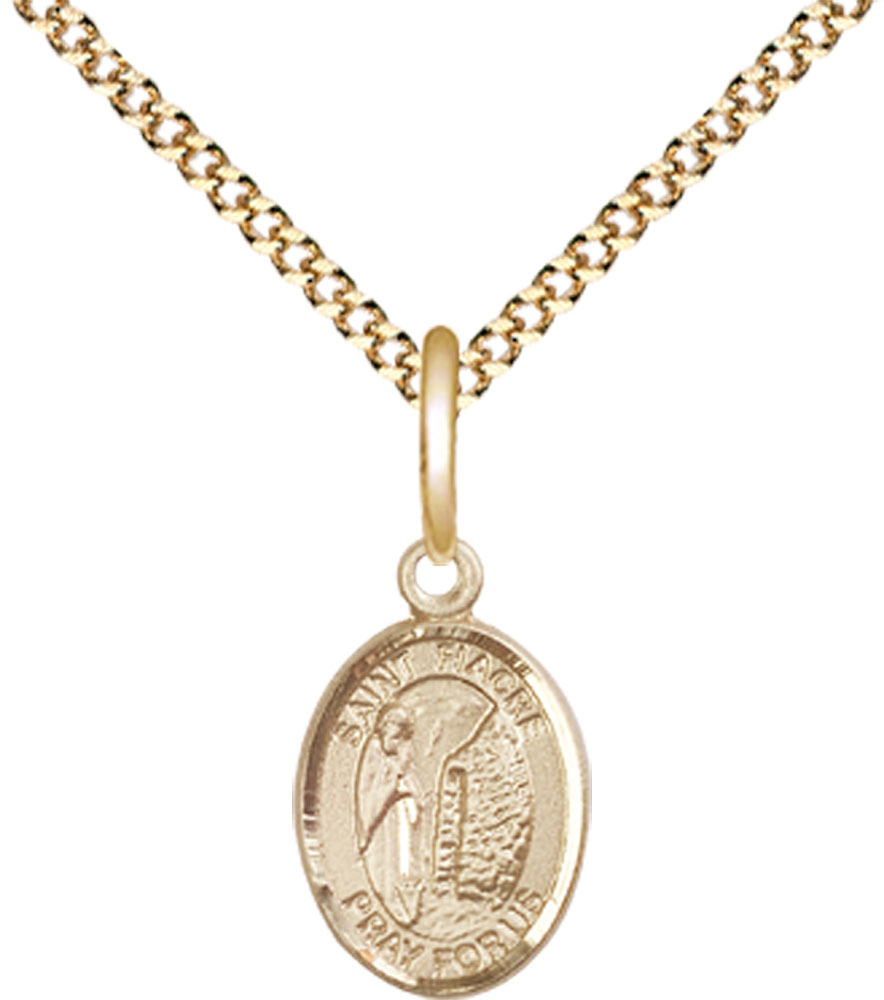 14kt Gold Filled Saint Fiacre Pendant on a 18 inch Gold Plate Light Curb chain