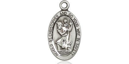 Sterling Silver Saint Christopher Medal - With Box