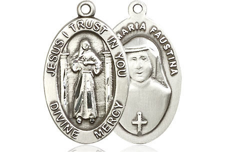 Sterling Silver Divine Mercy Medal - With Box