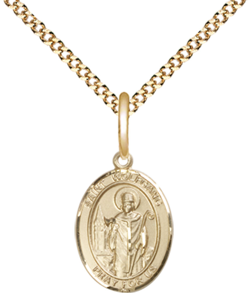 14kt Gold Filled Saint Wolfgang Pendant on a 18 inch Gold Plate Light Curb chain