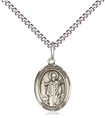 Sterling Silver Saint Wolfgang Pendant on a 18 inch Light Rhodium Light Curb chain