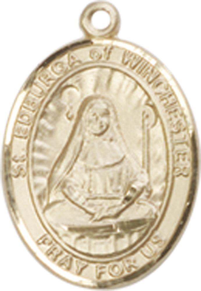 14kt Gold Filled Saint Edburga of Winchester Medal