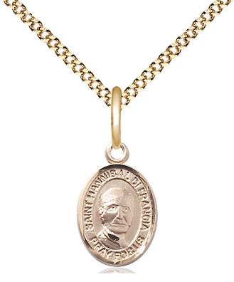 14kt Gold Filled Saint Hannibal Pendant on a 18 inch Gold Plate Light Curb chain