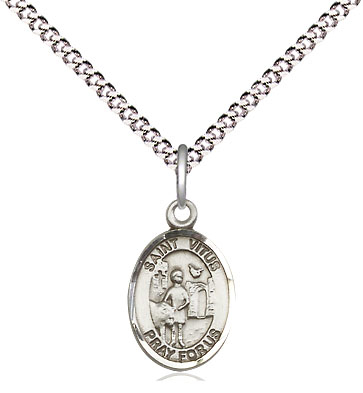 Sterling Silver Saint Vitus Pendant on a 18 inch Light Rhodium Light Curb chain