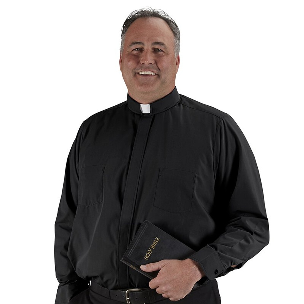 Big &amp; Tall Long Sleeve Tab Collar Clergy Shirt