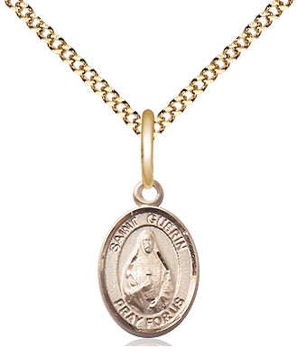 14kt Gold Filled Saint Theodora Pendant on a 18 inch Gold Plate Light Curb chain