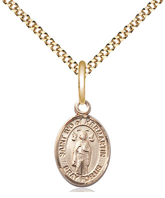 14kt Gold Filled Saint Ivo of Kelmartin Pendant on a 18 inch Gold Plate Light Curb chain
