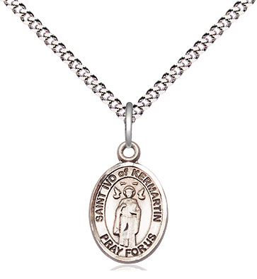 Sterling Silver Saint Ivo Pendant on a 18 inch Light Rhodium Light Curb chain