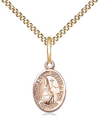 14kt Gold Filled Jeanne Chezard de Matel Pendant on a 18 inch Gold Plate Light Curb chain