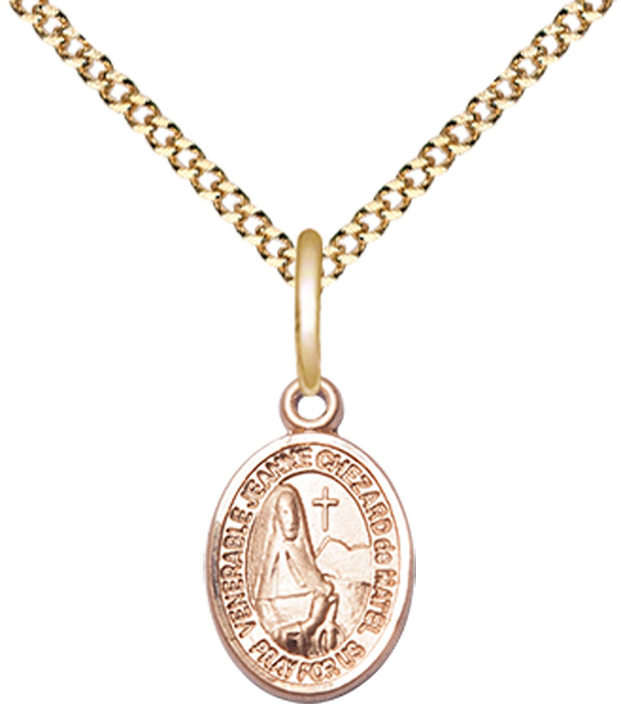 14kt Gold Filled Jeanne Chezard de Matel Pendant on a 18 inch Gold Plate Light Curb chain