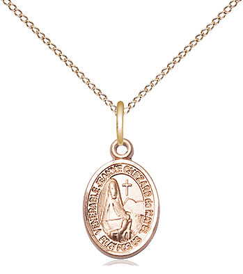 14kt Gold Filled Jeanne Chezard de Matel Pendant on a 18 inch Gold Filled Light Curb chain