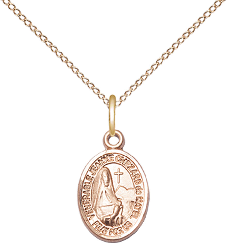 14kt Gold Filled Jeanne Chezard de Matel Pendant on a 18 inch Gold Filled Light Curb chain