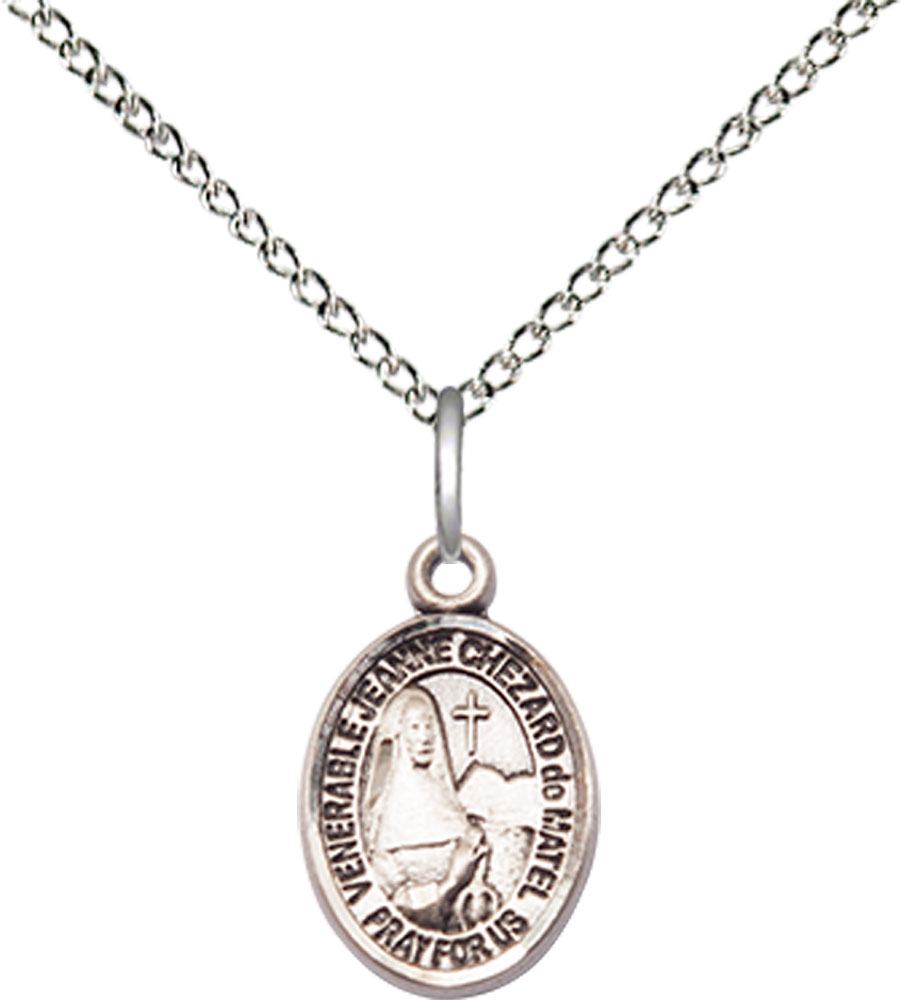 Sterling Silver Jeanne Chezard de Matel Pendant on a 18 inch Sterling Silver Light Curb chain