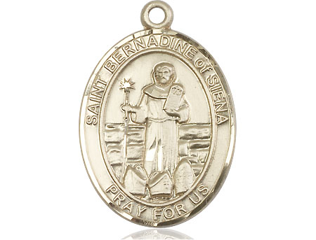 14kt Gold Saint Bernadine of Sienna Medal