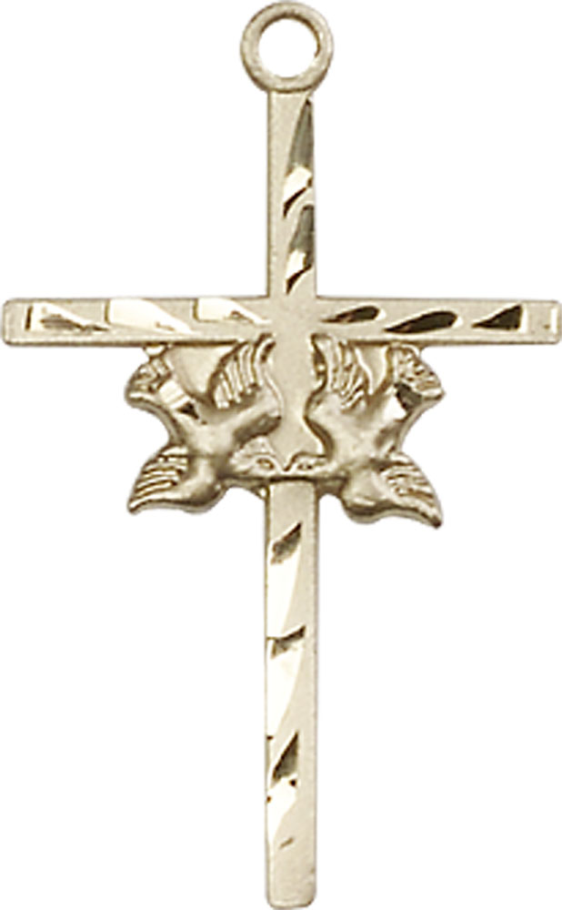 14kt Gold Doves Cross Medal