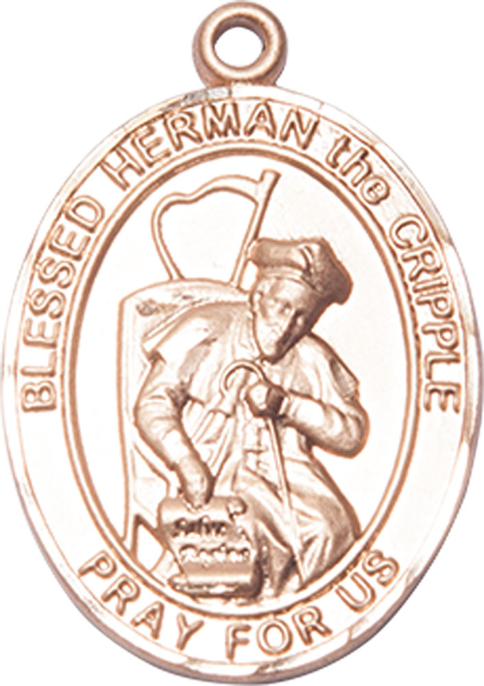 14kt Gold Blessed Herman the Cripple Medal