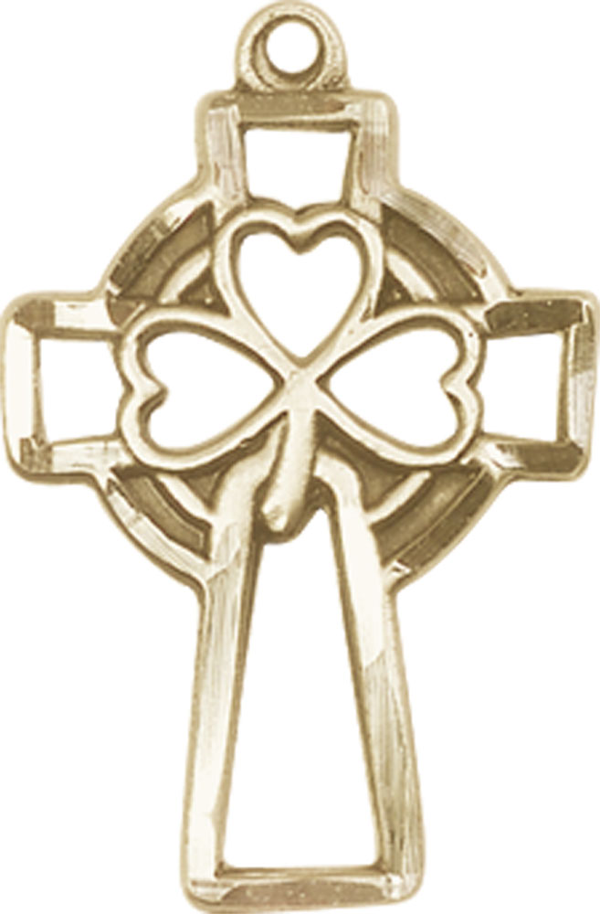 14kt Gold Shamrock Cross Medal