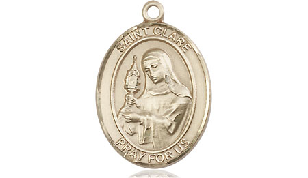 14kt Gold Saint Clare of Assisi Medal