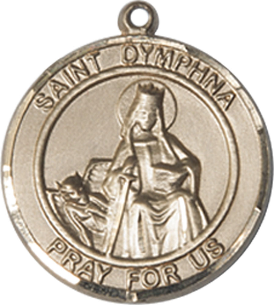 14kt Gold Saint Dymphna Medal