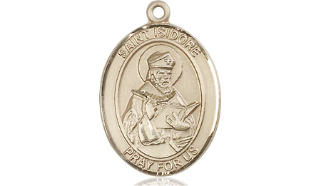 14kt Gold Saint Isidore of Seville Medal