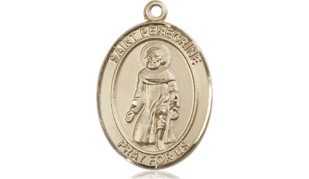 14kt Gold Saint Peregrine Laziosi Medal