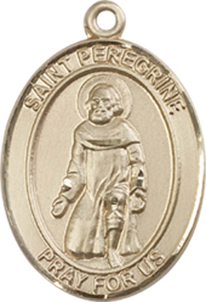 14kt Gold Saint Peregrine Laziosi Medal