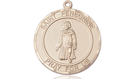 14kt Gold Saint Peregrine Medal