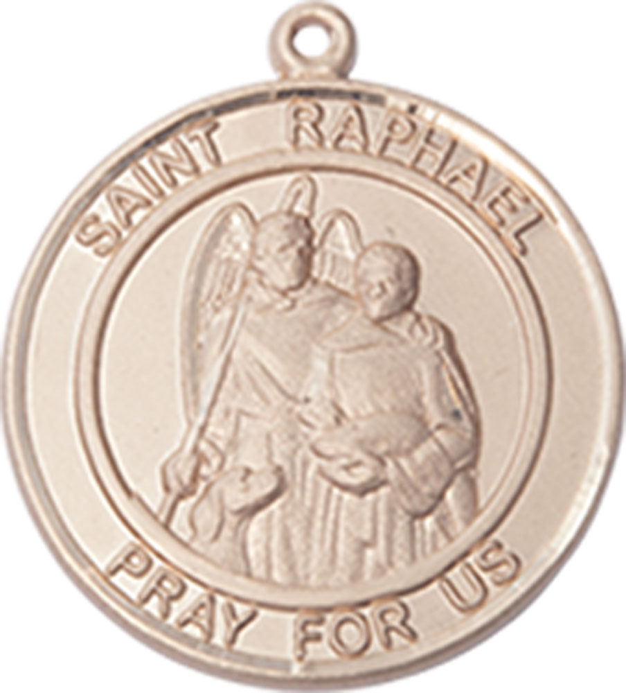 14kt Gold Saint Raphael the Archangel Medal