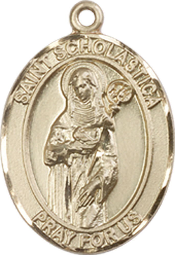 14kt Gold Saint Scholastica Medal