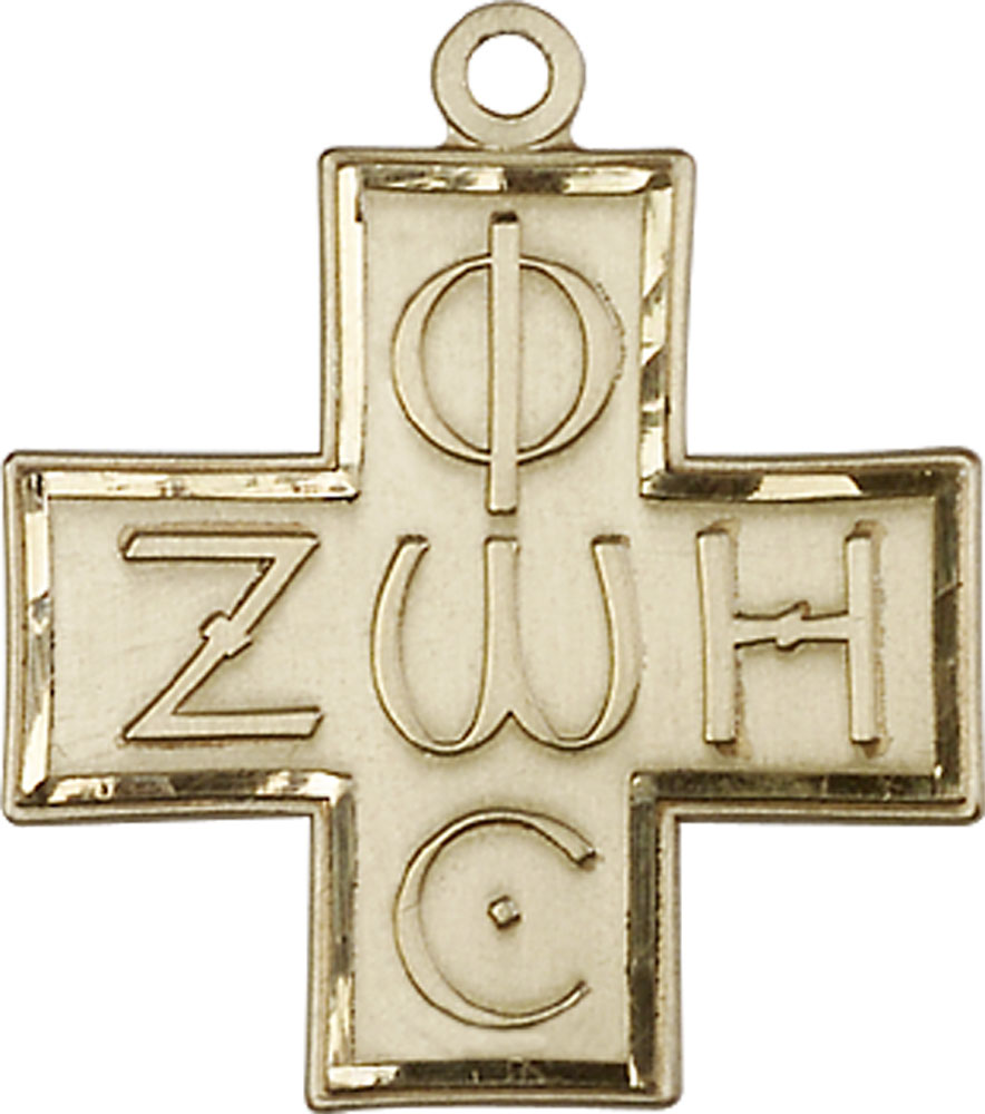 14kt Gold Light &amp; Life Cross Medal
