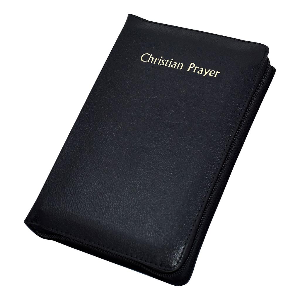 Christian Prayer Black Leather Zipper