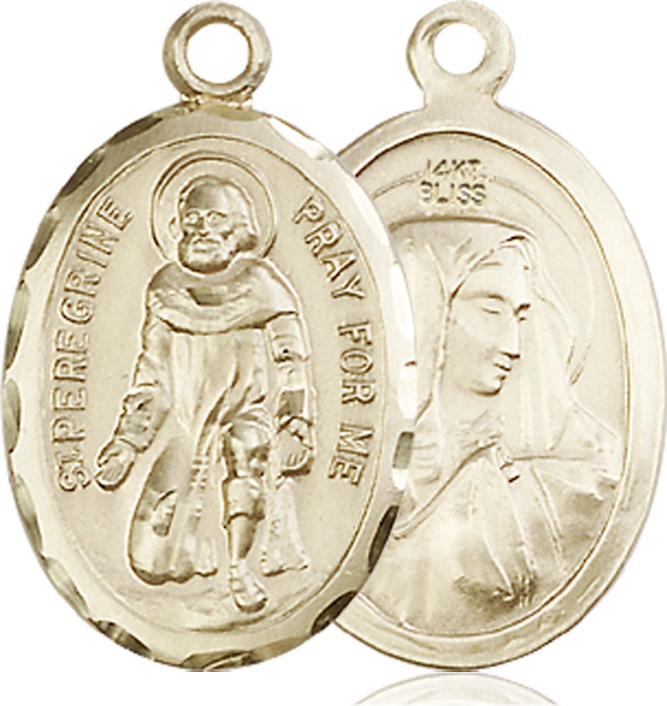 14kt Gold Saint Peregrine Medal