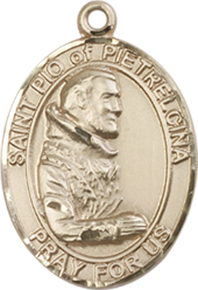 14kt Gold Saint Pio of Pietrelcina Medal