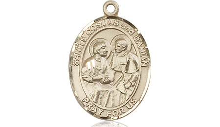 14kt Gold Saints Cosmas &amp; Damian Medal