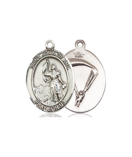 Sterling Silver Saint Joan of Arc Paratrooper Medal