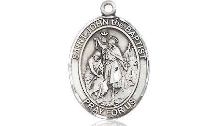 Sterling Silver Saint John the Baptist Medal - With Box
