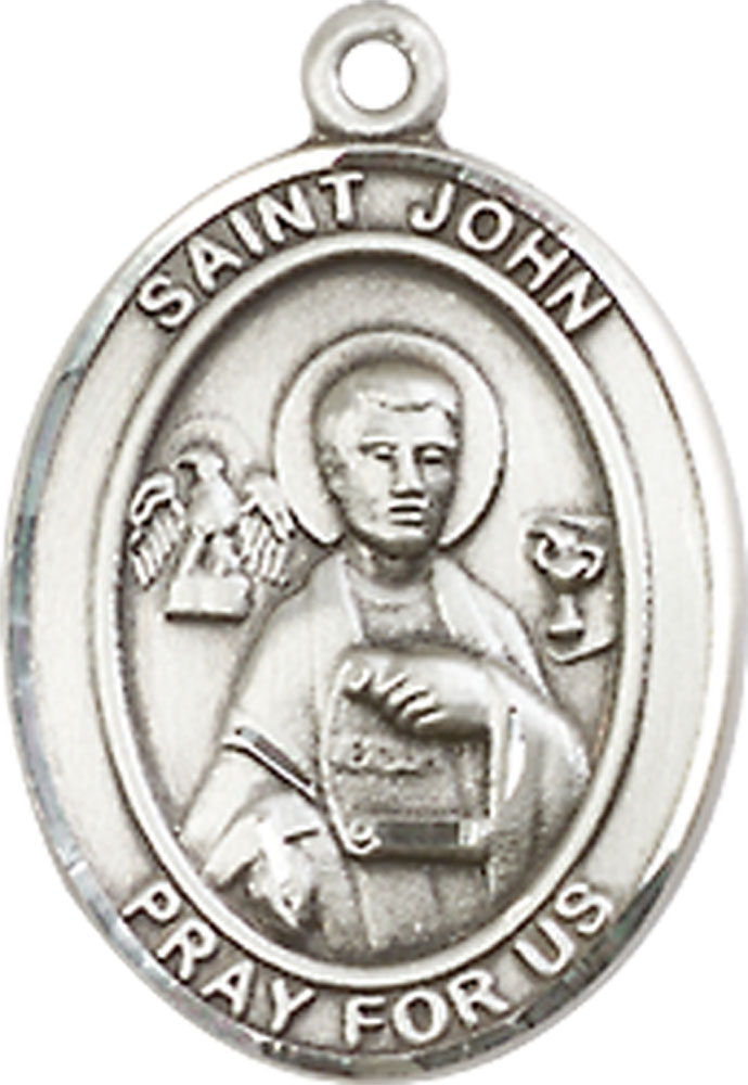 Sterling Silver Saint John the Apostle Medal - With Box