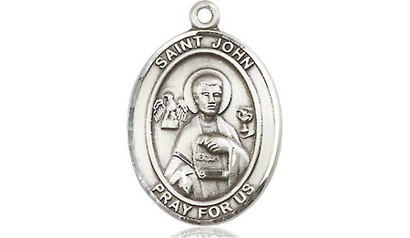 Sterling Silver Saint John the Apostle Medal - With Box