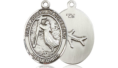 Sterling Silver Saint Joseph of Cupertino Medal - With Box