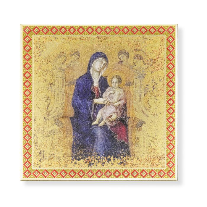 20cm x 20cm Giotto - Madonna &amp; Child with Angels Printed Ceramic Tile Boxed